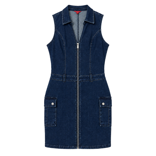 Guess Denim Dress Size M Zip Front