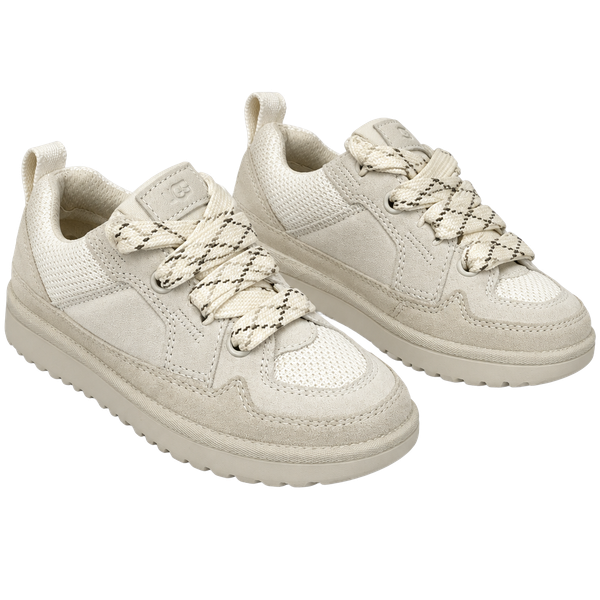 UGG Lo Lowmel Size 1 Kids Jasmine Beige Suede Sneakers