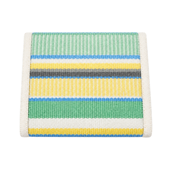 Kate Spade Manhattan Stripe Woven Straw Small Tote Multi Green