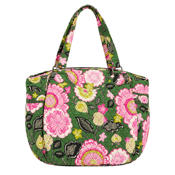 Vera Bradley Olivia Pink Quilted Floral Tote Bag in Green and Pink