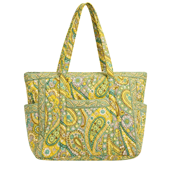 Vera Bradley Yellow and Green Paisley Quilted Tote