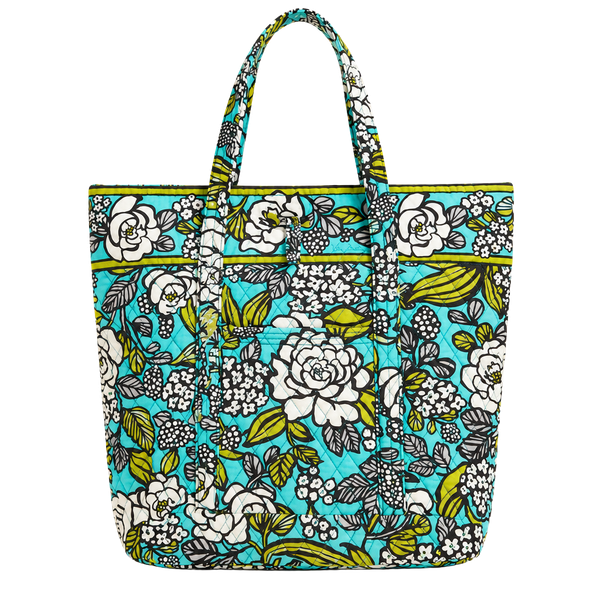 Vera Bradley Island blooms Quilted Floral Tote Bag in Aqua Blue
