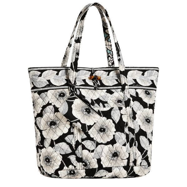 Vera Bradley Black and Cream Floral Quilted Tote