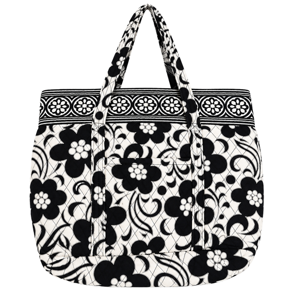 Vera Bradley Black and White Quilted Floral Tote