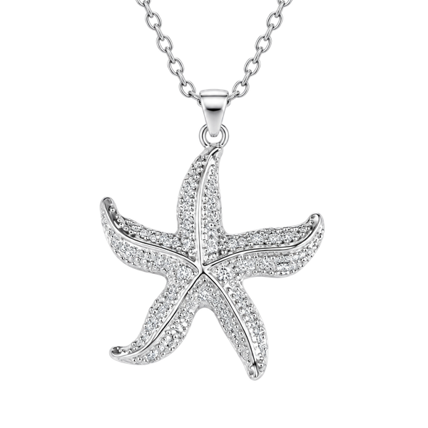 Rhinestone Starfish Pendant Necklace