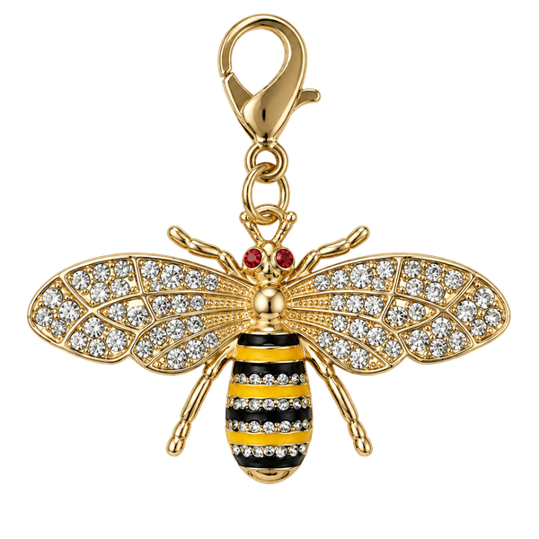 Key & Card Holder with Gold Bee Charm by