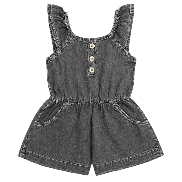 Little Bipsy Denim Flutter Dress Size 6-12M Gray