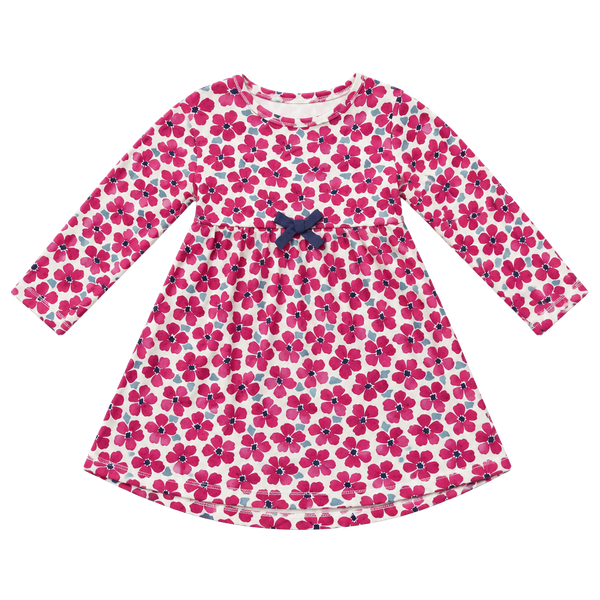 Touched by Nature Long-Sleeve Dress Size 4T Pink Floral Organic Cotton