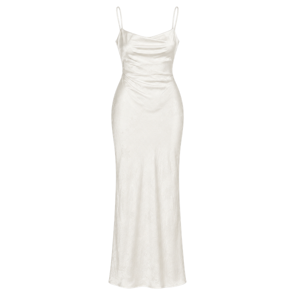Zara Satin Cowl Neck Maxi Dress Champagne