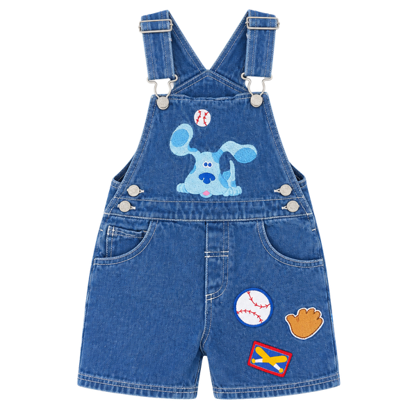 Nickelodeon Blue's Clues Overalls Size 3T Embroidered Denim Bib