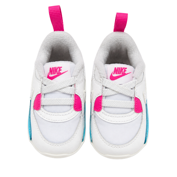 Nike Max 90 Crib (CB) Infants' Baby Shoes Football Grey-Summit White-Fire Pink 