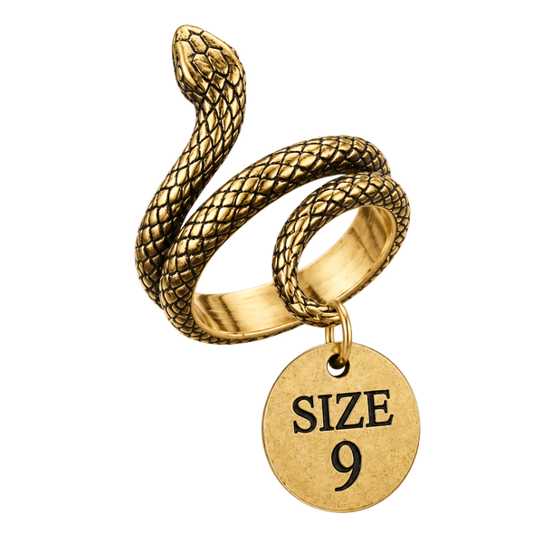 Ellie Vail Chic Gold Snake Wrap Cocktail Ring - Boho