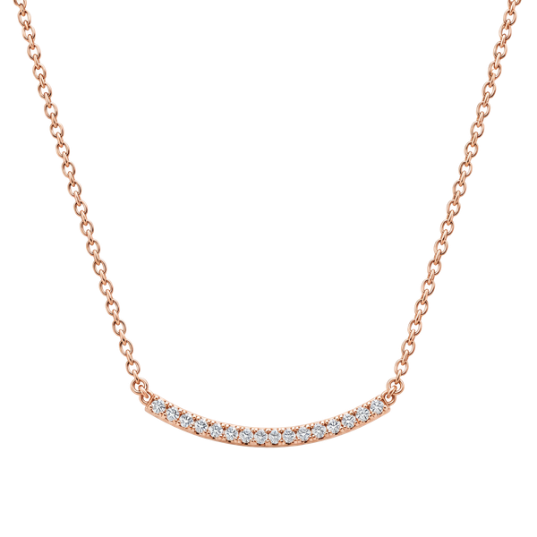 Veronese Delicate Gold Pavé Bar Necklace - Sparkling CZ Accent