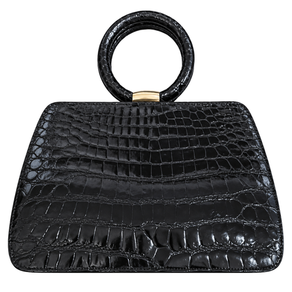 Bag By Josef Vintage Black Alligator Handbag Made In France
