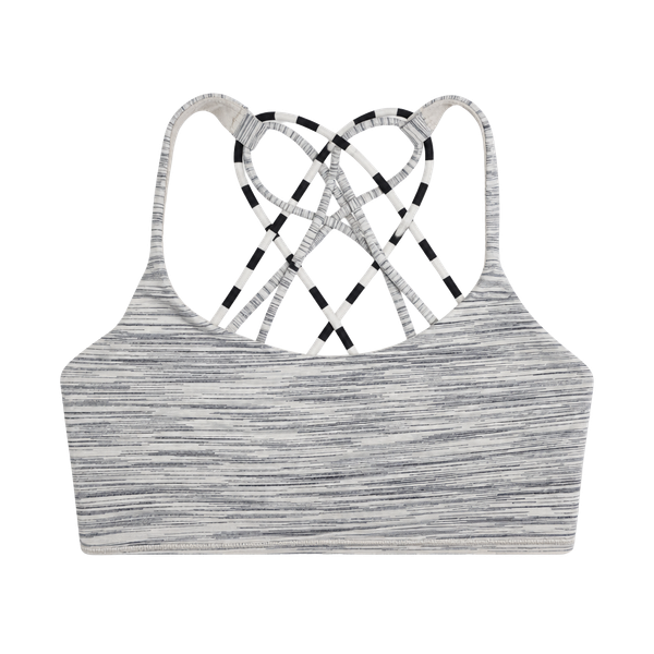 Lululemon Free To Be Wild Bra Size 8 Heathered White Black