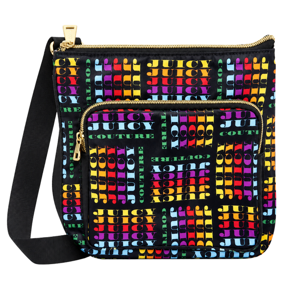 Juicy Couture Multicolored Logo Print Crossbody Bag Black