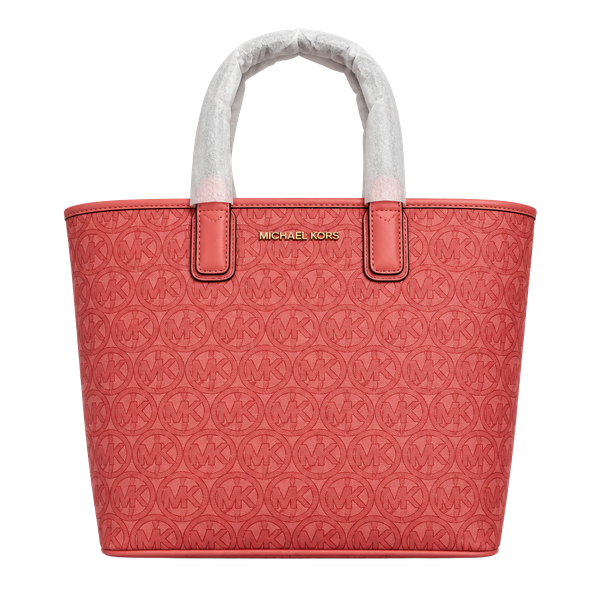 NWT Original Michael Kors Jodie Small Logo Jacquard Tote Bag Grapefruit Pink​​​​