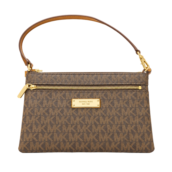 Michael Kors Jet Set MK Brown Logo Wristlet