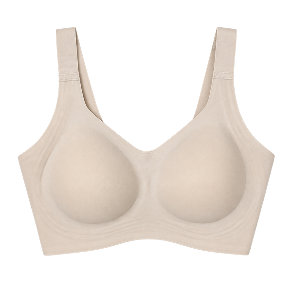 OEAK Seam & Wireless PushUp Bra w/Lifting Support Band, Size S Nude
