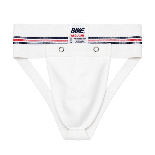 Vintage BIKE Regular Jockstrap Athletic Supporter White Red Blue Stripe USA
