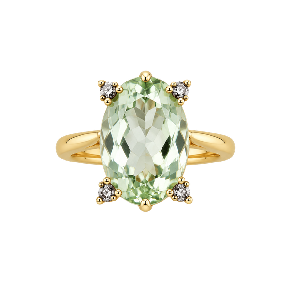 Brilliant Earth Garden Party Prasiolite Diamond Cocktail Ring Size 7