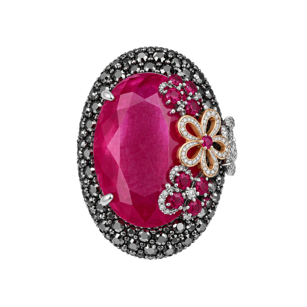 Safia Day Ruby Statement Cocktail Ring Size 7