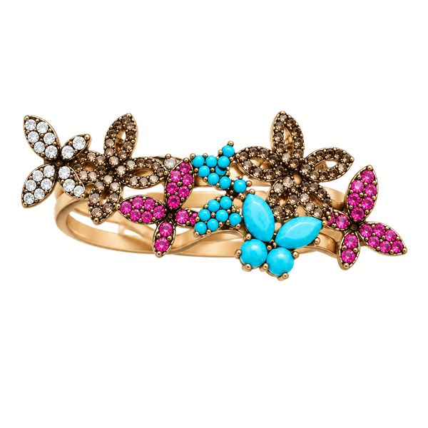 Unbranded Two Finger Butterfly Ring Size 7 Multicolor Crystal