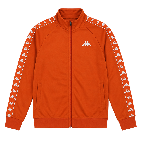 Kappa 222 Banda Anniston Track Jacket Size Large Orange Full Zip