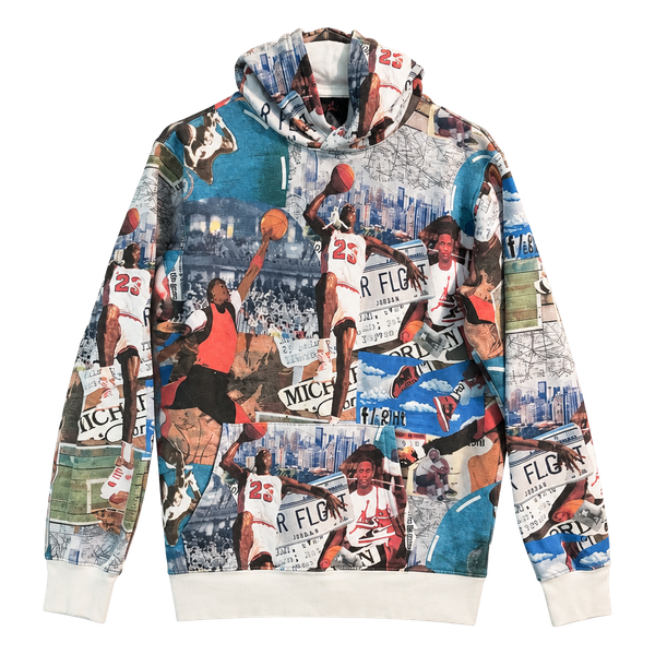 Jordan Brooklyn Fleece Printed Hoodie Multicolor Graphic youth XL