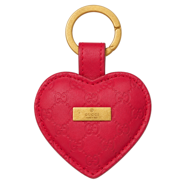 Gucci Heart Keychain Red Leather