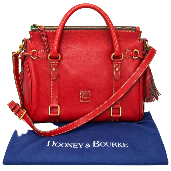 Dooney & Bourke Florentine Red Leather Satchel Tote Bag