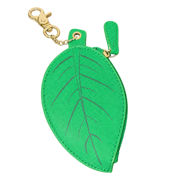 Betsey Johnson Green Leaf Coin Purse Keychain