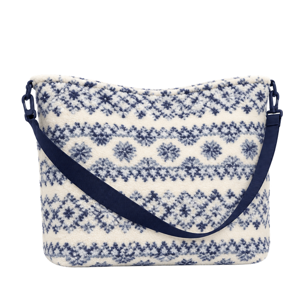 PINK Victoria's Secret Cozy Plush Weekender Bag Blue White Fair Isle