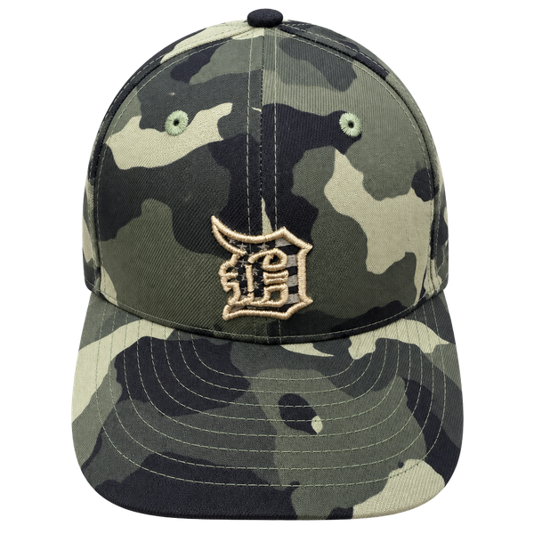 New Era Detroit Tigers 59FIFTY Fitted Hat Size 7 1/8 Camo Armed Forces
