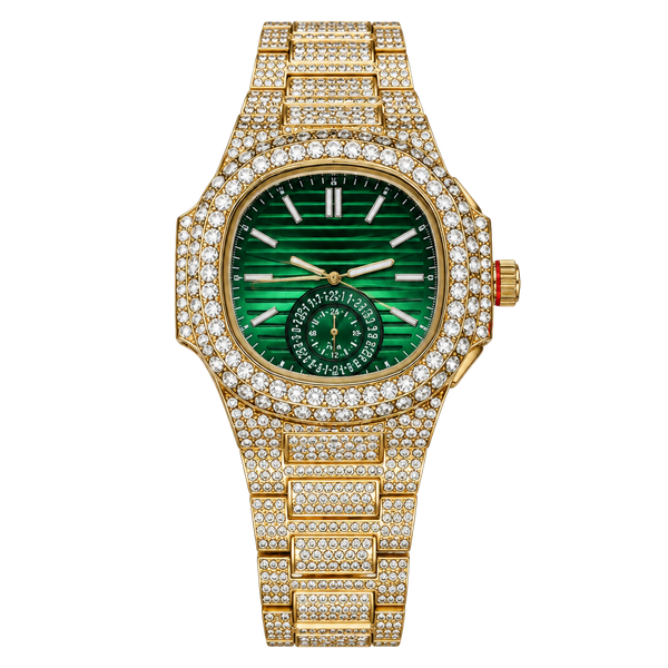 A1 Certified Iced Green Dial Watch