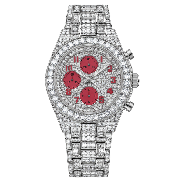 Iced Out Luxury Watch Silver 