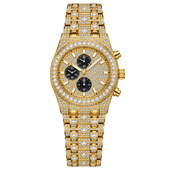Ice Star Gold Iced Out Octagon Watch 
