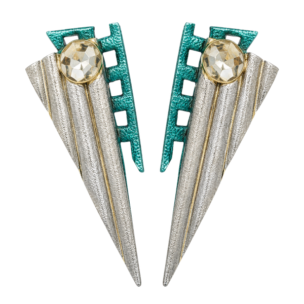 Comet Vintage Art Deco Style Geometric Triangle Post Earrings