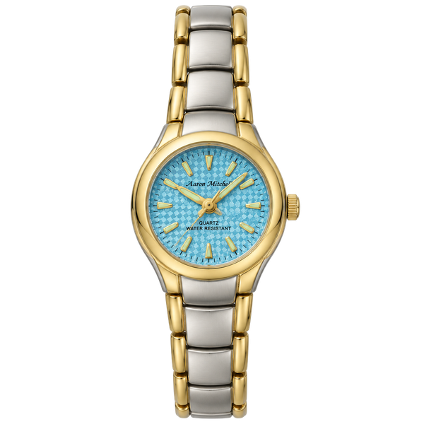 Andre Monique Quartz Watch Blue Dial Two Tone