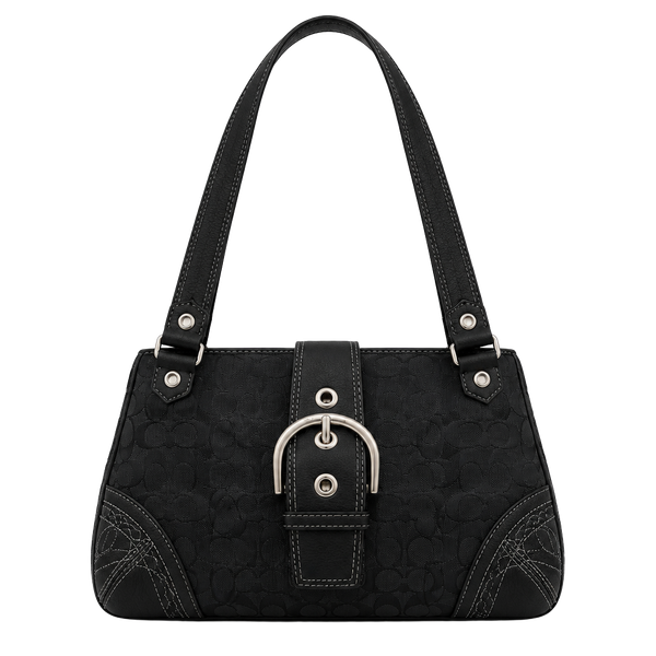 Coach Soho Mini Signature Hobo Black Jacquard Shoulder Bag