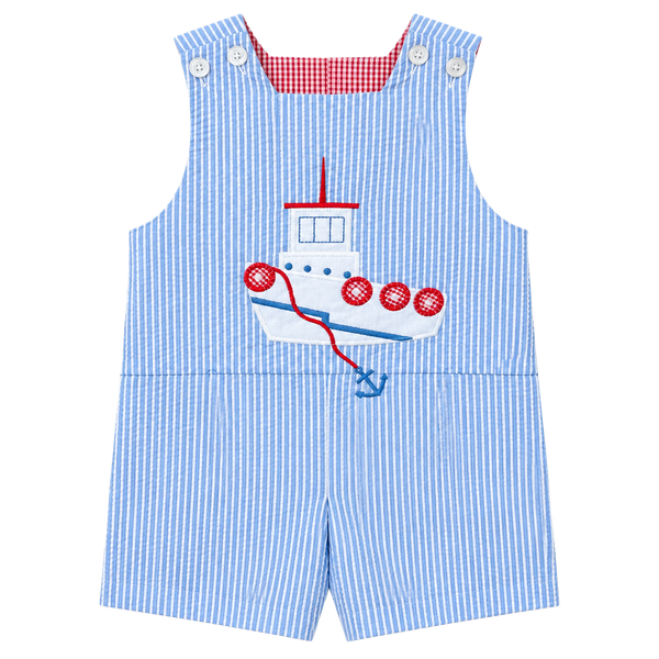 Bailey Boys Tug Your Boat Jon Jon Size 12M Seersucker