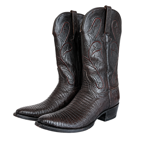 Lucchese Cowboy Boots Black Cherry Lizard