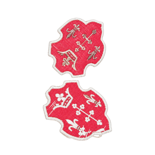 Vintage Red Enamel Heraldic Shield Screw-Back Earrings