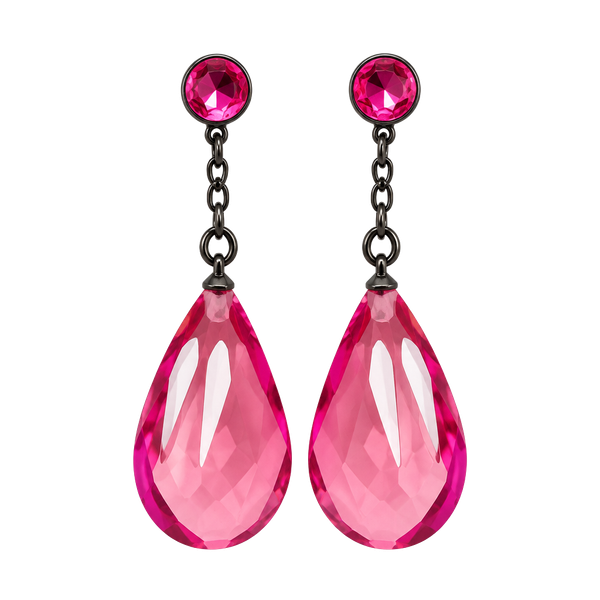 Kramer Vintage Pink Lucite Teardrop Clip-On Earrings