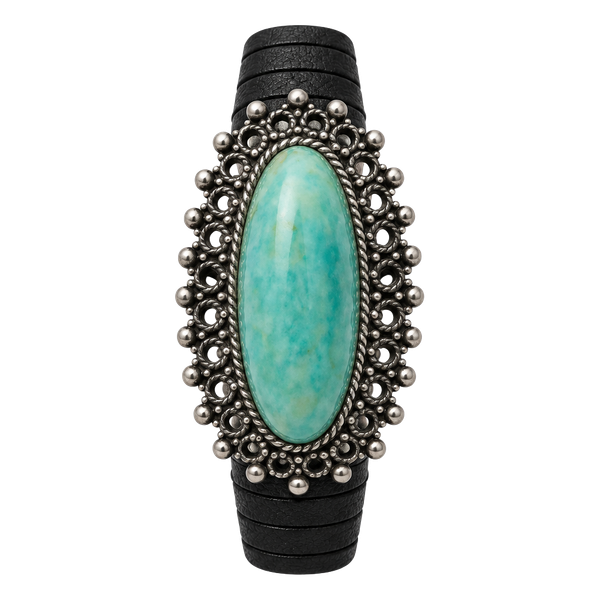 Mikkelborg Sterling Silver  plated Amazonite Ring Size 7