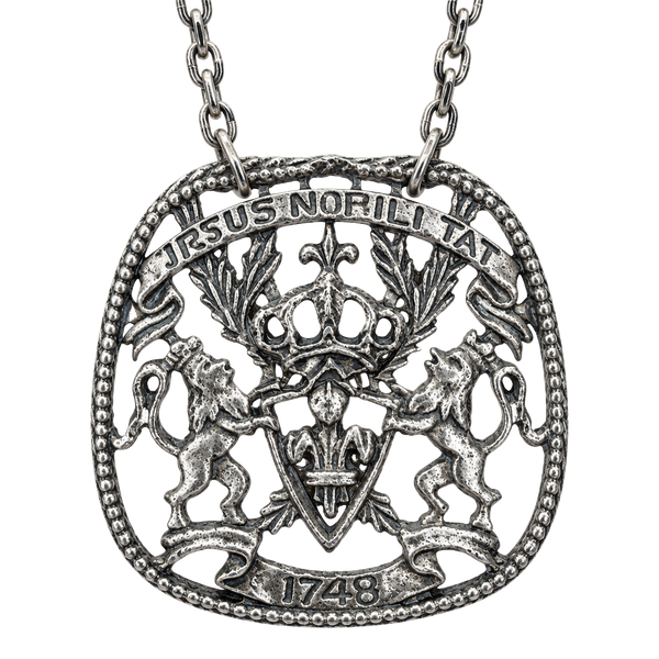 Vintage 1748 Virtus Nobilitas Coat Of Arms Pendant Necklace