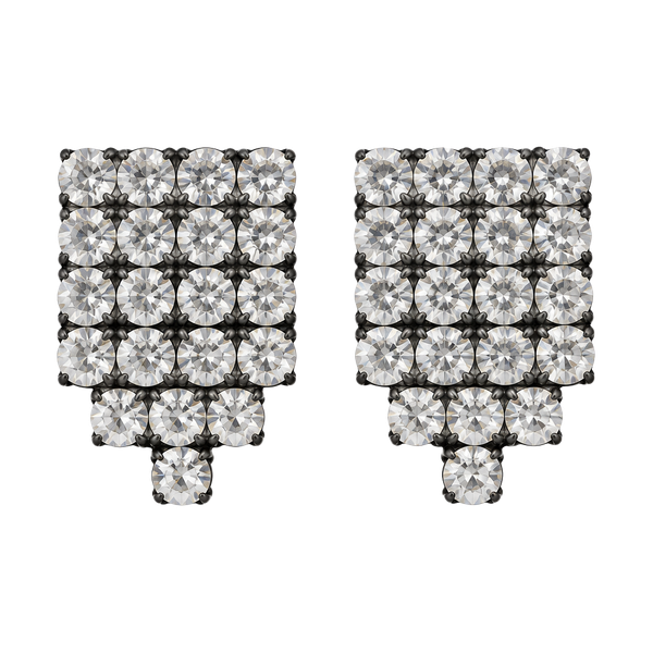 Musi Vintage Rhinestone Shoe Clips Silver Tone Fringe