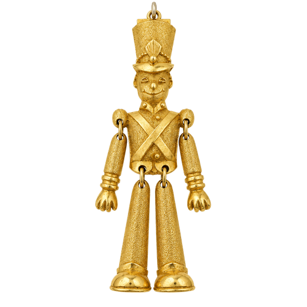 Hillcraft Vintage Gold Tone Toy Soldier Pendant