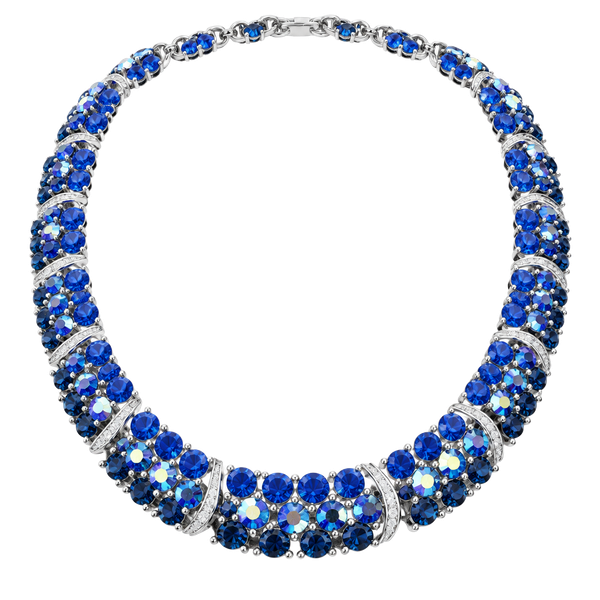 Lisner Blue Rhinestone Necklace Size 16 Inch
