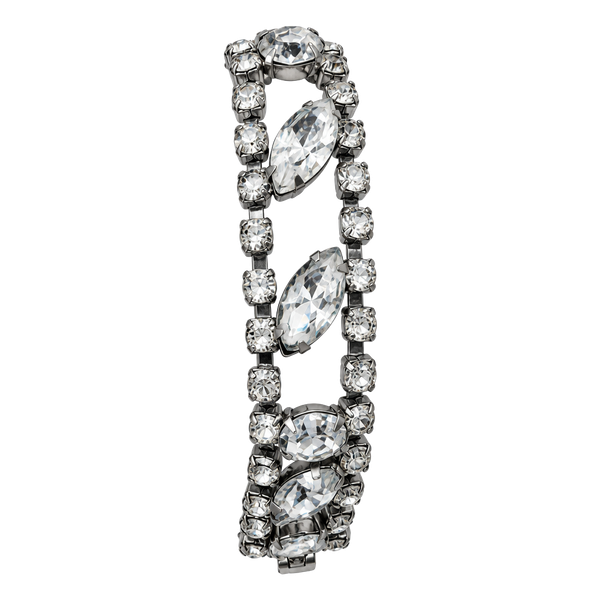 Vintage Rhinestone Bracelet Size 7 Inch Silver Tone